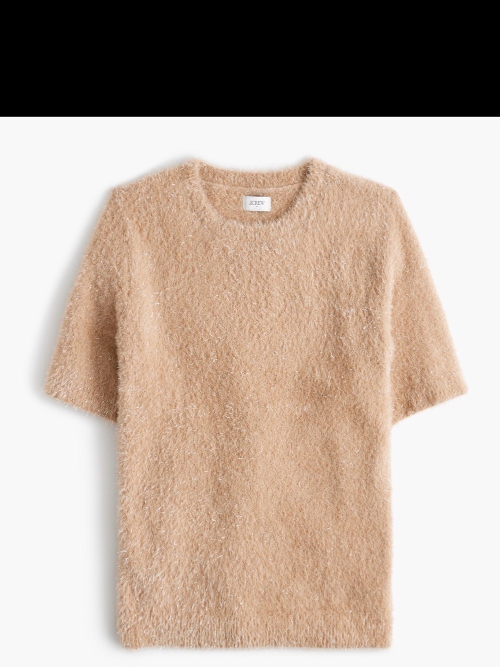 J.Crew Factory NWT Tinsel Holiday Sweater Camel Shimmer Size S